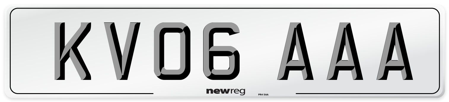 KV06 AAA Number Plate from New Reg